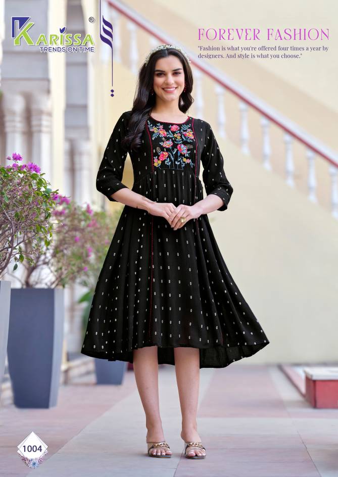 Sairaa By Karissa Premium Rayon Designer Patyu Wear Kurtis Wholesale Shop In Surat
